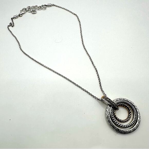 Brighton Rapture Rings Necklace Retired Pendant Two tone Metal Western Southwest - Picture 2 of 8
